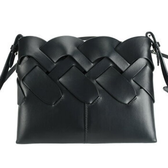 Prada Handbags - Prada Nero Crossbody Braided Pochette Leather Bag Black Shoulder